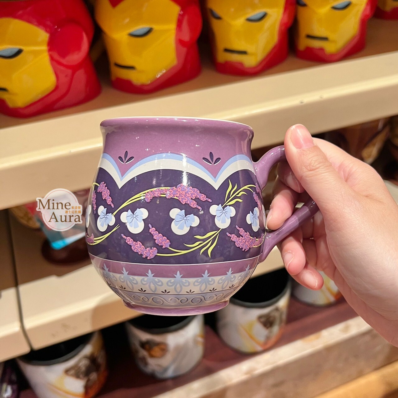 米妮 Minnie 薰衣草 花卉 圖案 馬克杯 水杯 -香港迪士尼樂園