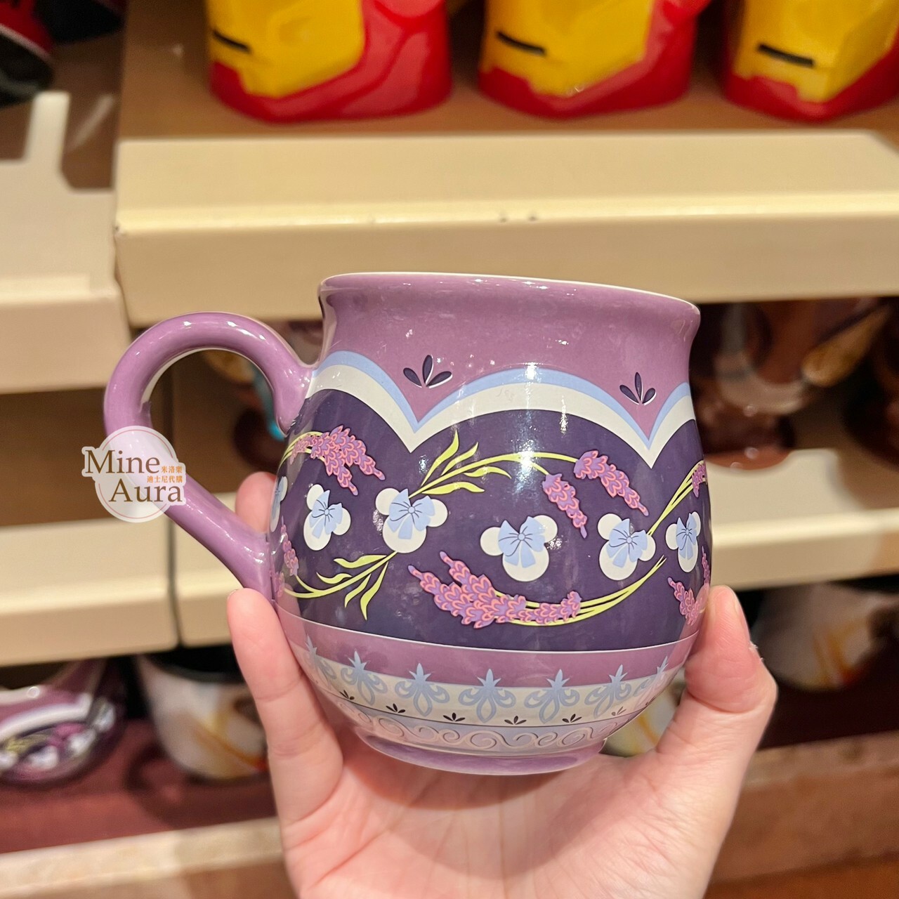 米妮 Minnie 薰衣草 花卉 圖案 馬克杯 水杯 -香港迪士尼樂園