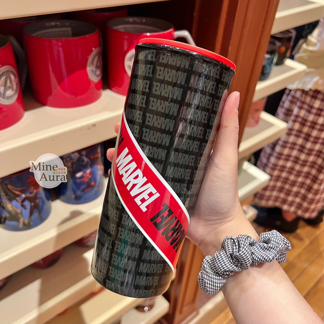 漫威 Marvel 英文字母 紅色蓋 陶瓷 水杯 -香港迪士尼樂園