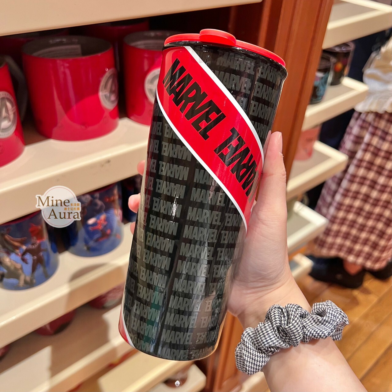 漫威 Marvel 英文字母 紅色蓋 陶瓷 水杯 -香港迪士尼樂園