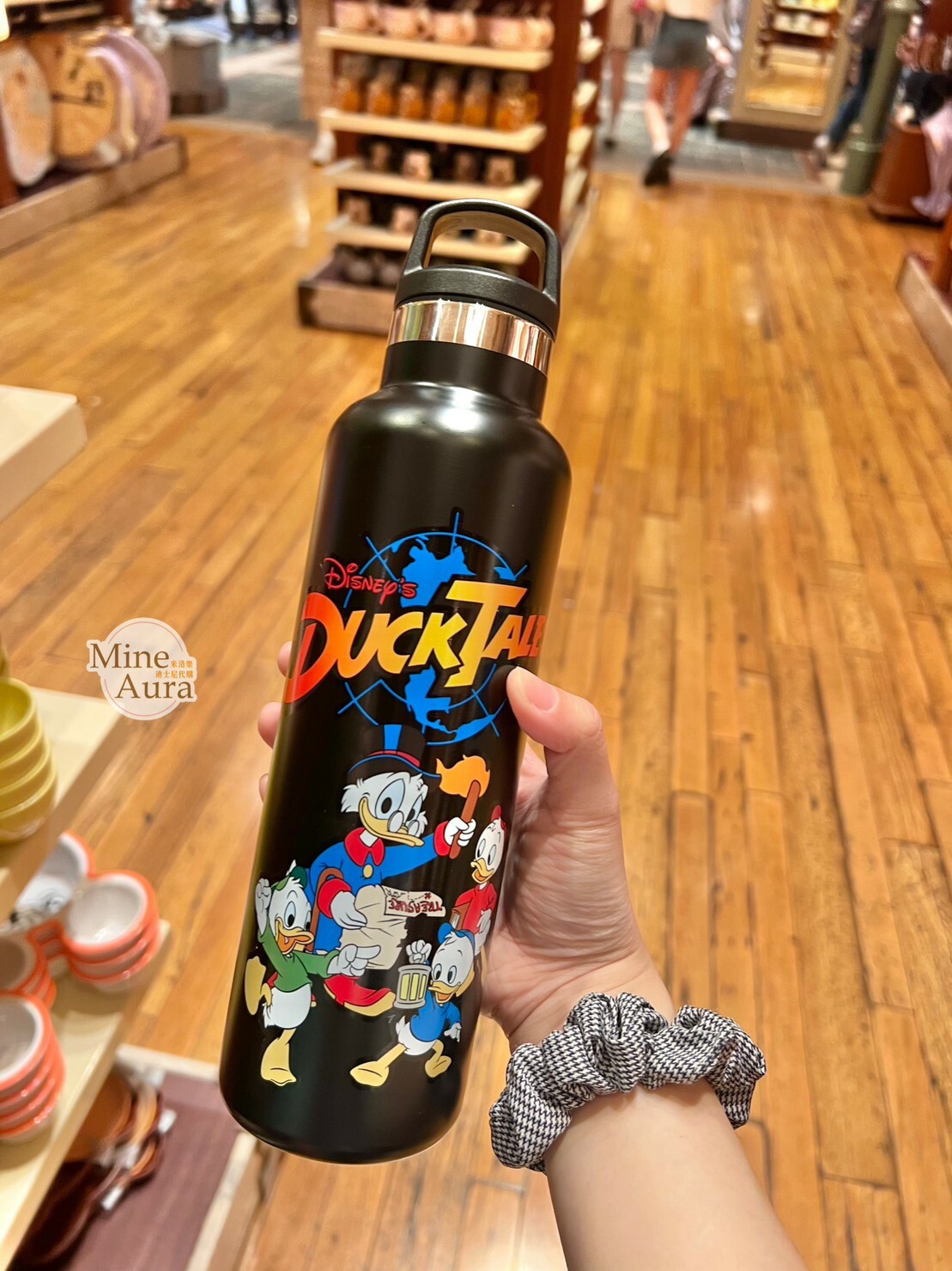 唐老鴨 Donald 三隻小鴨 圖案 黑底 手提設計 水杯 水壺 -香港迪士尼樂園