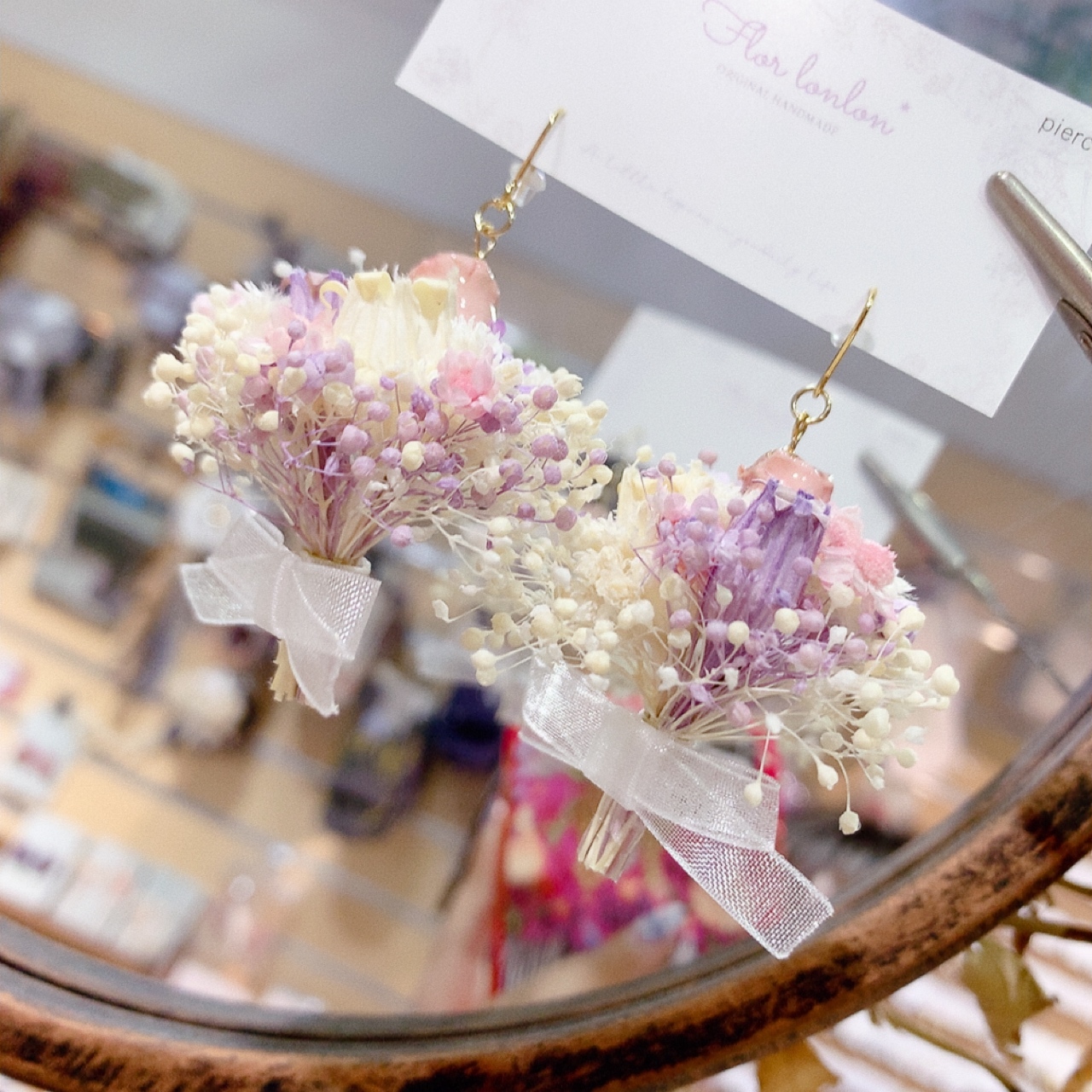 [手作家] 乾花x滿天星花束耳環