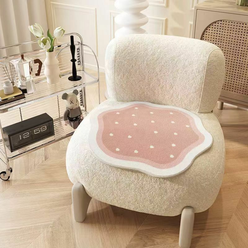 《2174》暖奶油風花形坐墊地墊