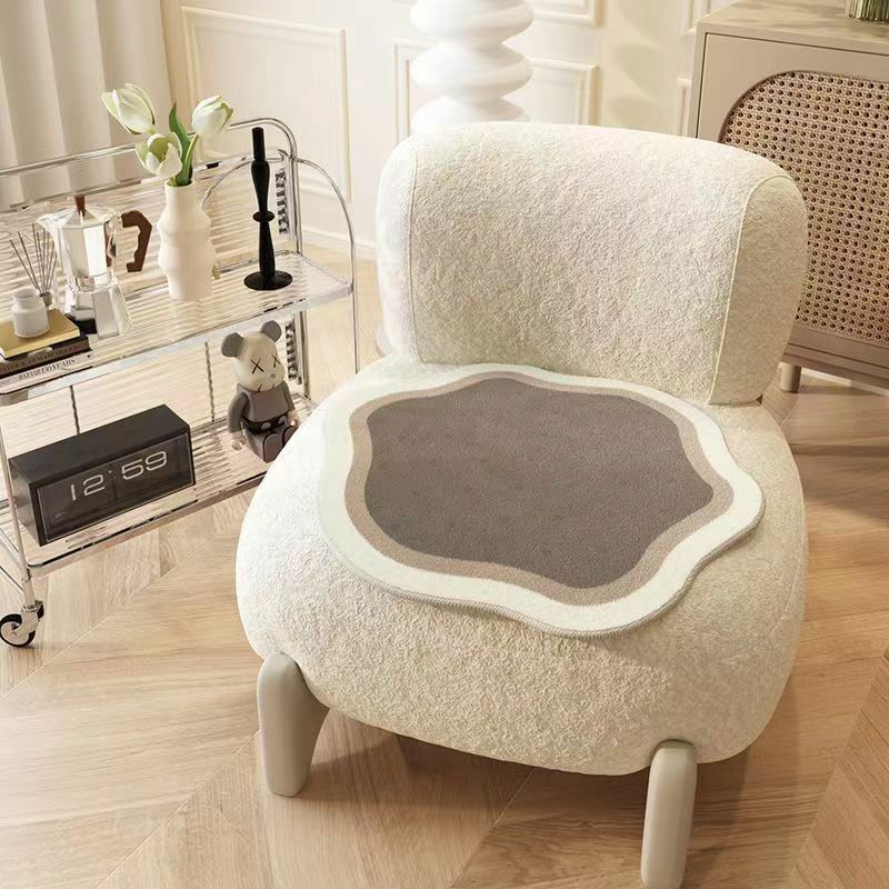 《2174》暖奶油風花形坐墊地墊