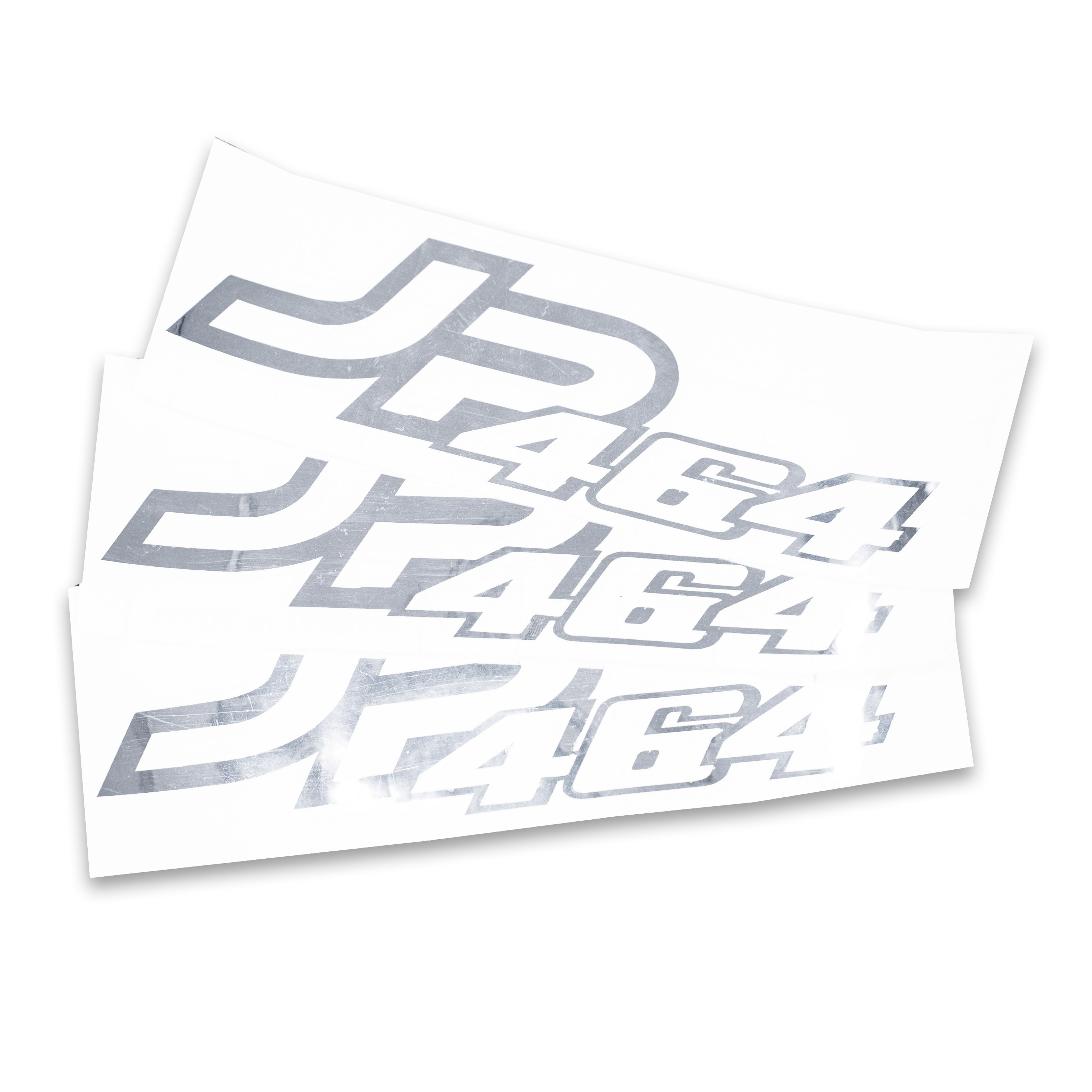 【JP464】鏡面電鍍銀LOGO貼紙