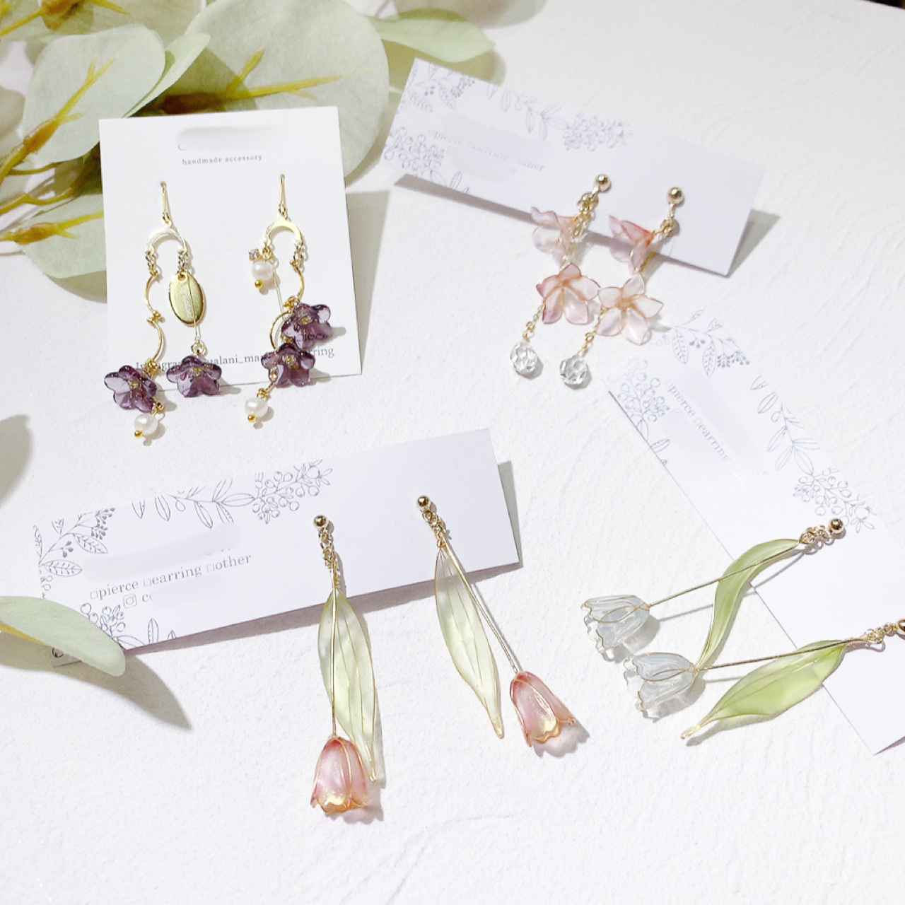 [手作家] 乾花封入/鬱金香耳環