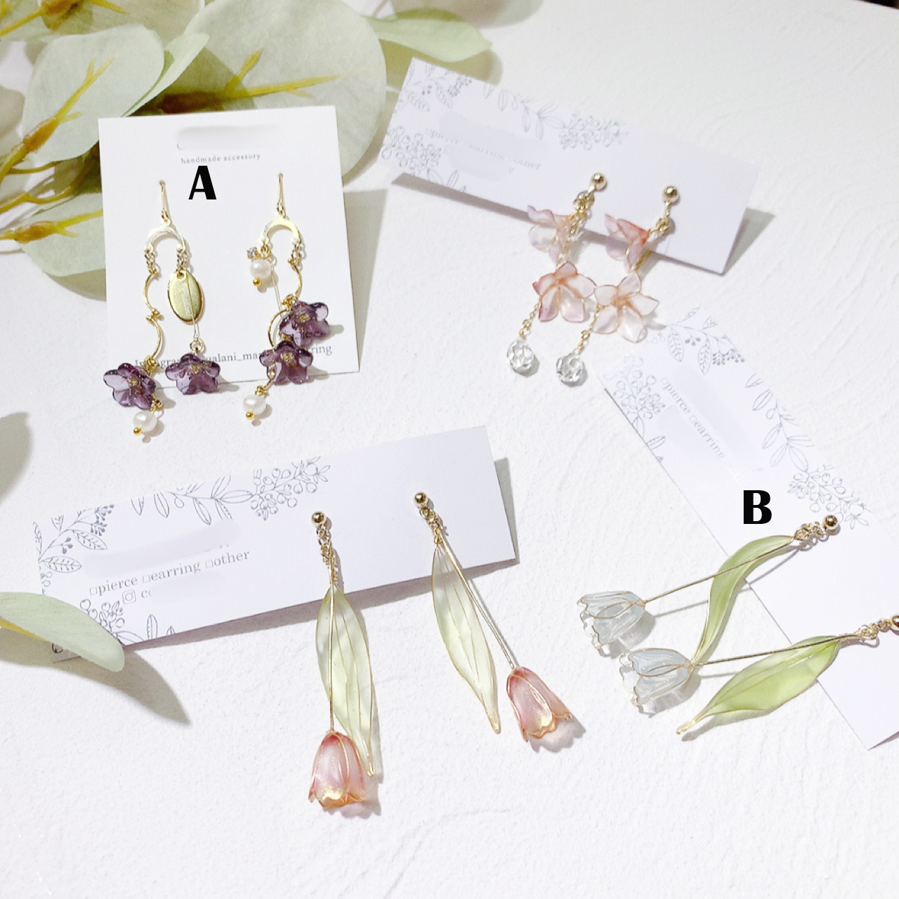 [手作家] 乾花封入/鬱金香耳環