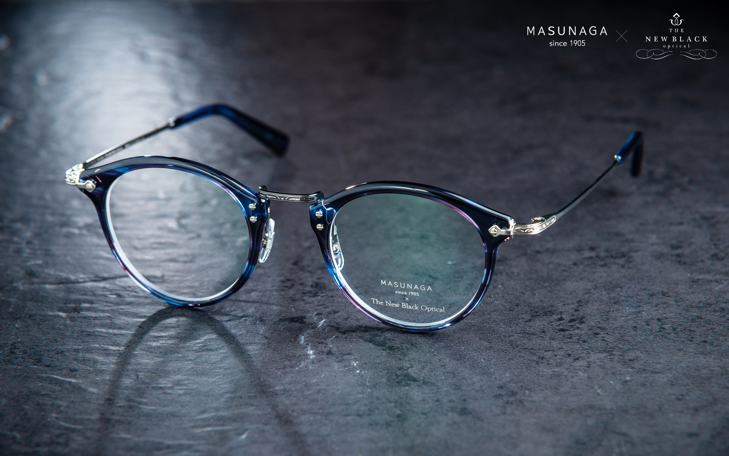 日本增永眼鏡Masunaga x The New Black Optical 藍玳瑁色.槍魂 GMS805