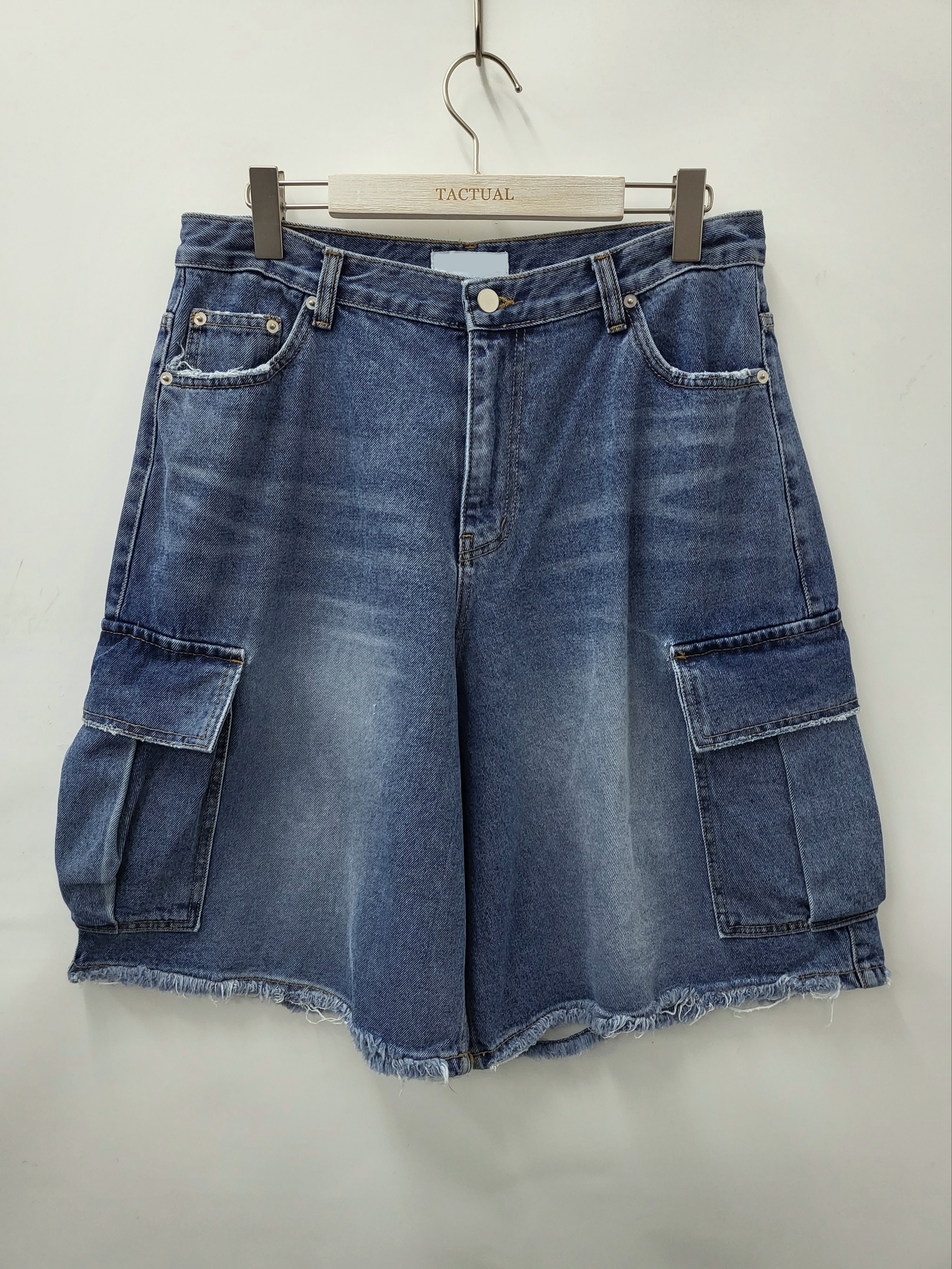 淨色工裝牛仔短褲 J679