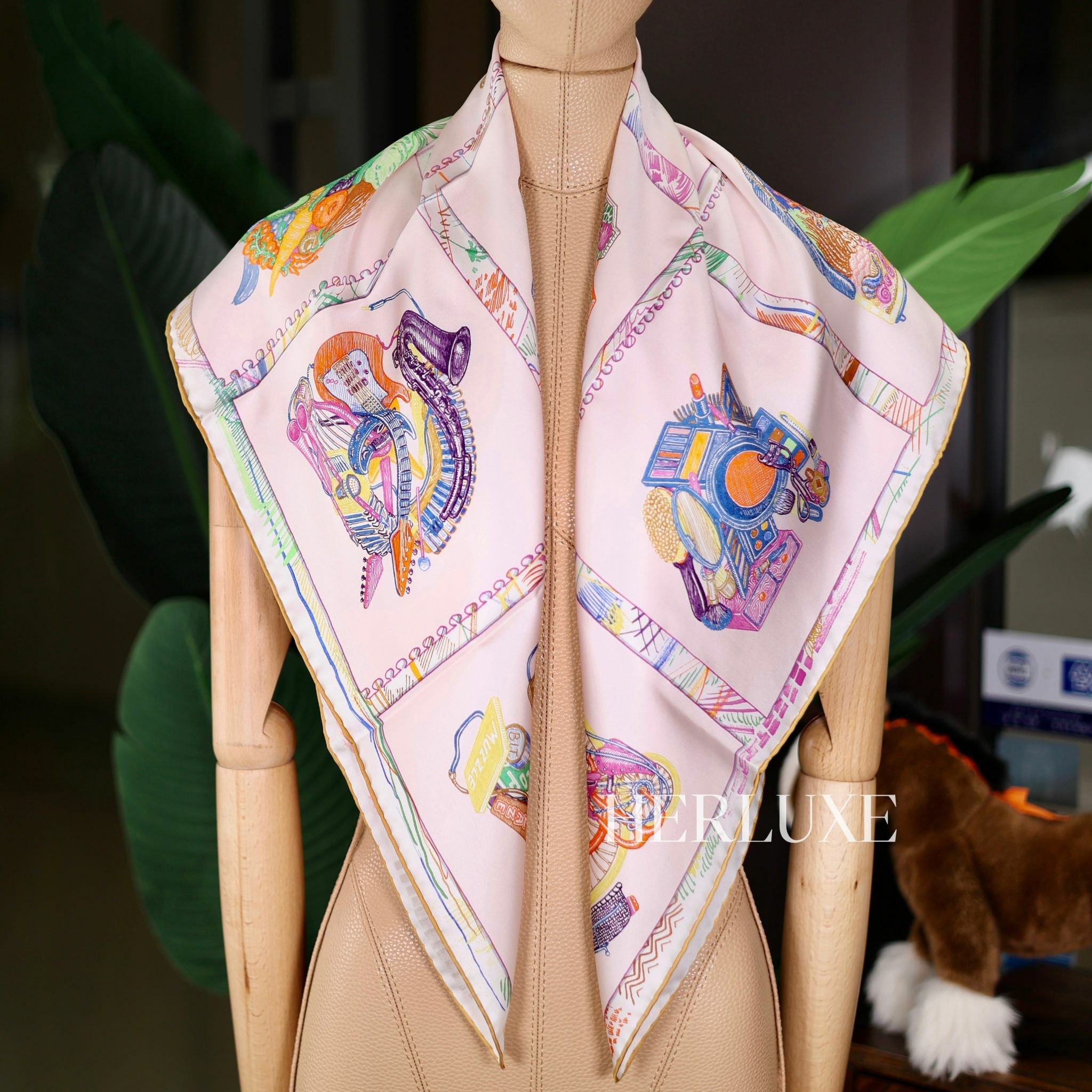 Scarf 100% soie 90 × 90cm