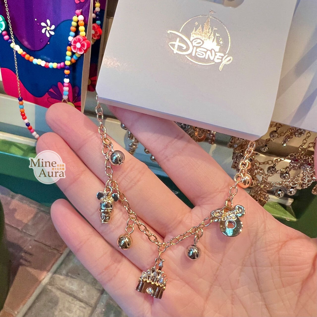 米奇 Mickey 城堡 亮鑽 墜飾 造型 手鍊 首飾 -香港迪士尼樂園