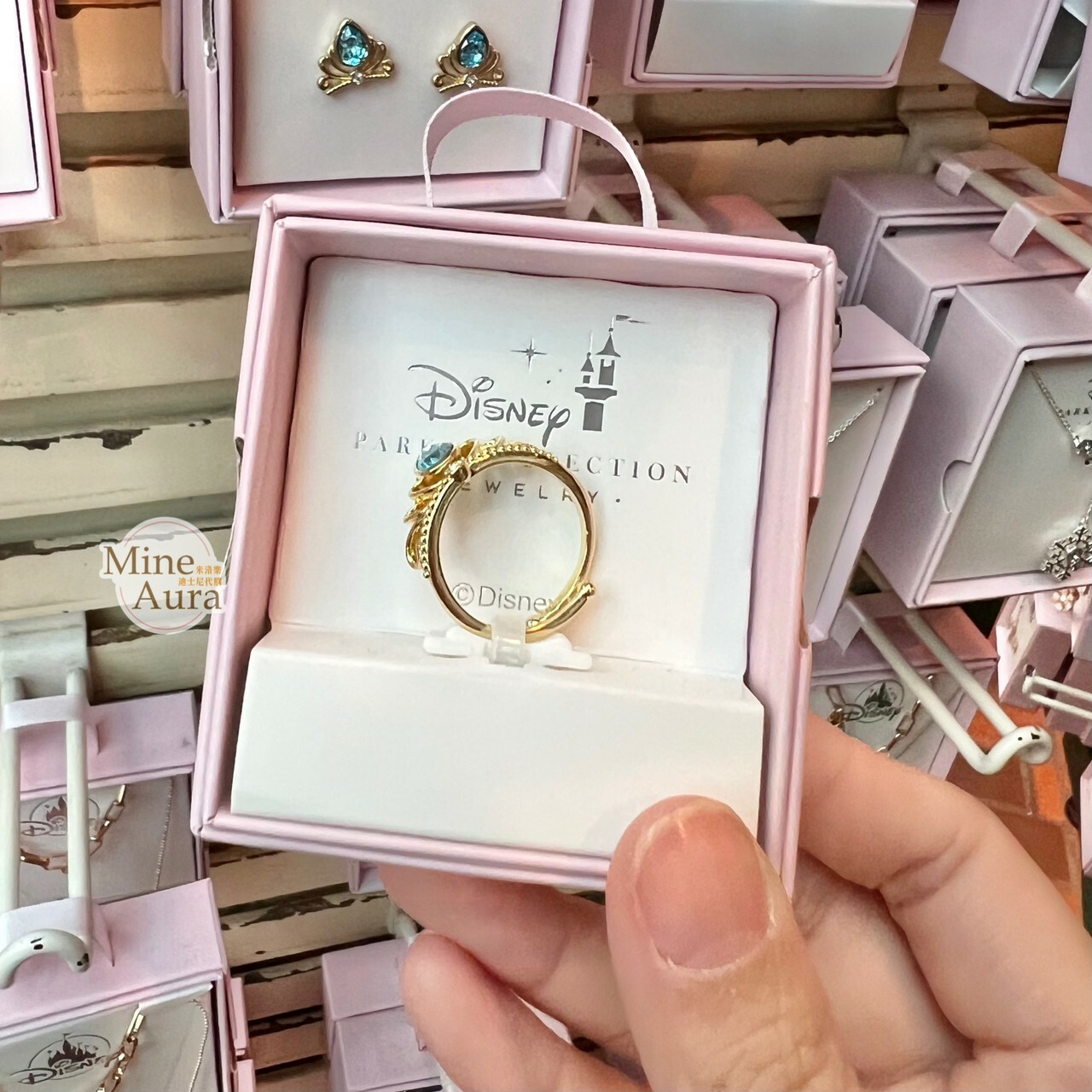 公主系列 Princess Line 皇冠 藍色亮鑽 造型 戒指 (盒裝) -香港迪士尼樂園