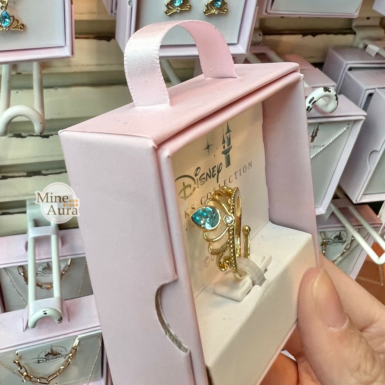 公主系列 Princess Line 皇冠 藍色亮鑽 造型 戒指 (盒裝) -香港迪士尼樂園