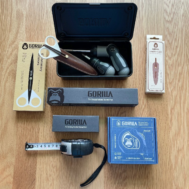 【Gorilla】 5M捲尺經典組合＋【Gorilla】 高張力鋼工具箱
