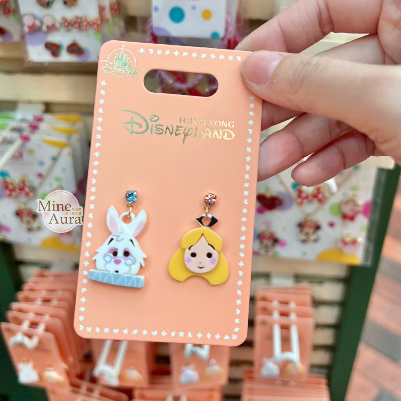 愛麗絲 Alice 時間兔 大頭造型 耳環 愛麗絲夢遊仙境 Alice in Wonderland -香港迪士尼樂園