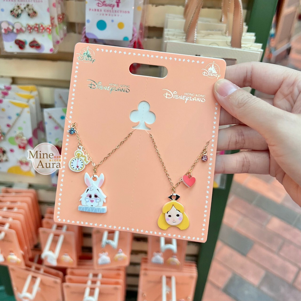愛麗絲 Alice 時間兔 大頭造型 項鍊 組 愛麗絲夢遊仙境 Alice in Wonderland -香港迪士尼樂園