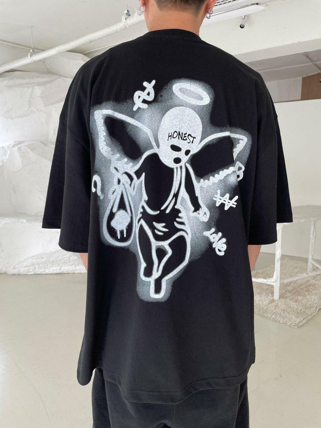 Oversize天使圖案短袖Tee T4871