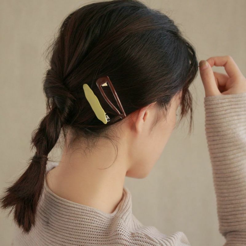 【日本制】拼色波浪形髮夾set