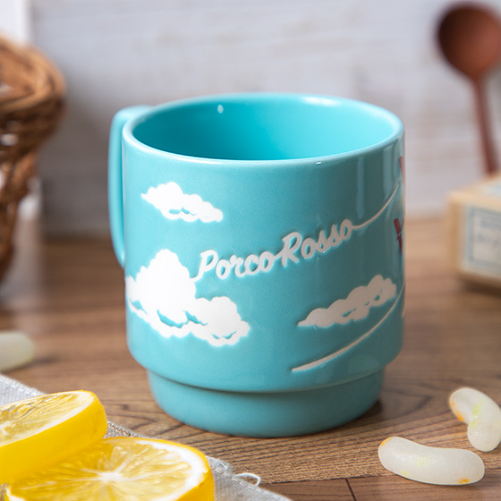 浮雕馬克杯 紅豬 飛機雲