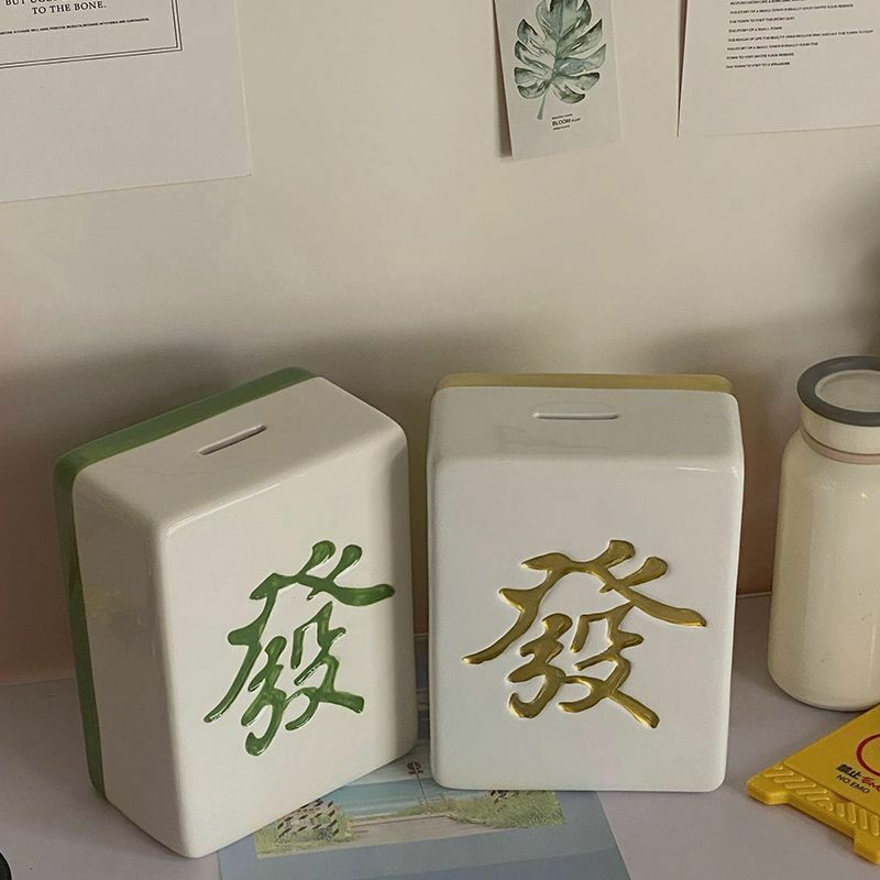 《2178》創意麻將發財陶瓷存錢筒