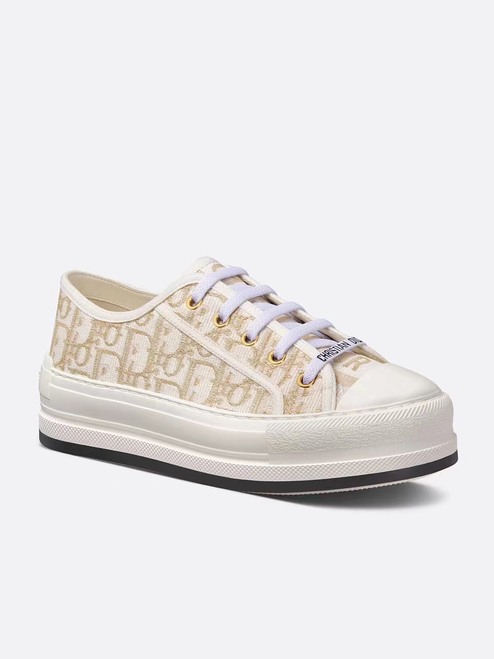 Dior 棉質金線刺繡厚底運動鞋 KCK385OBL_S49K-T