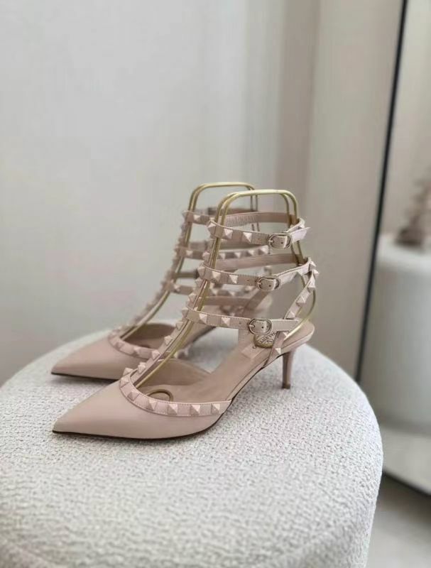 Valentino 裸粉色羊皮6.5cm高跟鞋  S0375 VB8   GF9-T