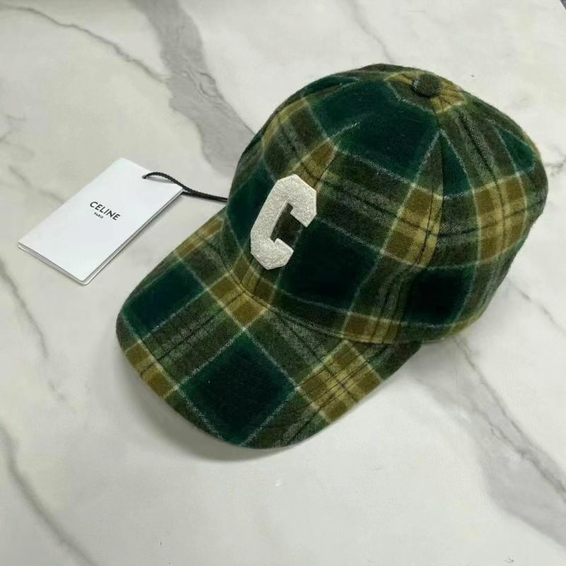 Celine  格紋羊毛棒球帽 2AUY84   99R   30VK-T
