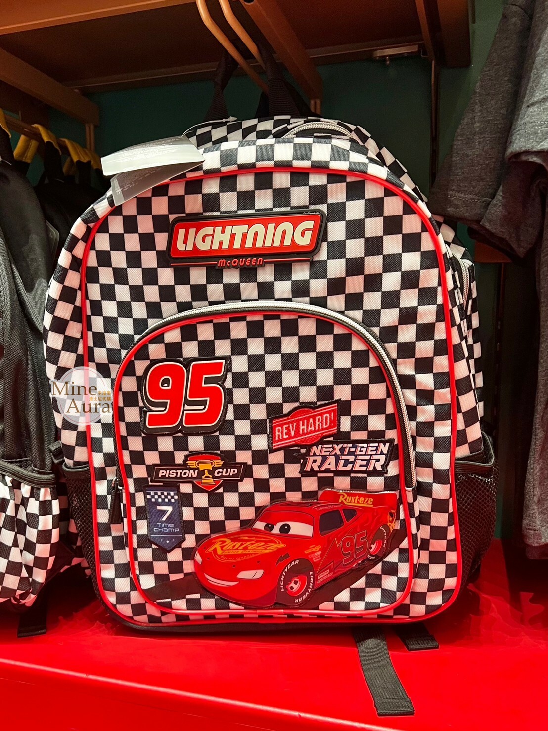 閃電麥坤 Lightning McQueen 黑白格紋 兒童 書包 後背包 汽車總動員 Cars -香港迪士尼樂園