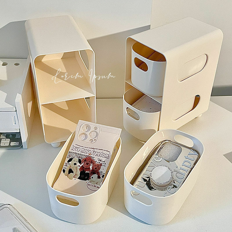 《2180》奶油色雙層抽屜收納