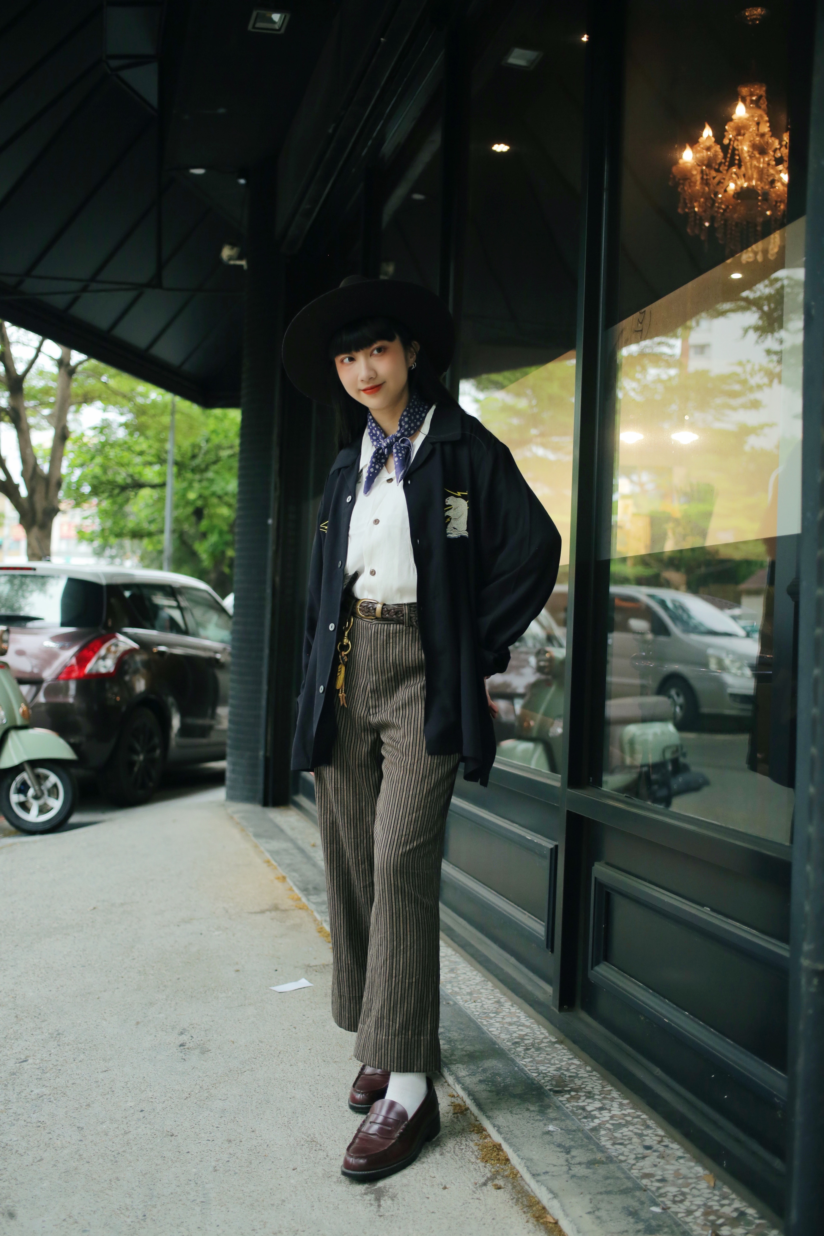 HOUSTON Alaska Souvenir shirt / 阿拉斯加圖騰橫須賀刺繡長袖襯衫-黑