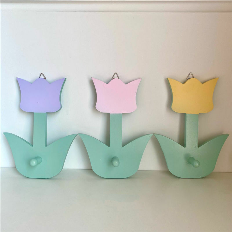 《2182》少女心木質鬱金香掛勾