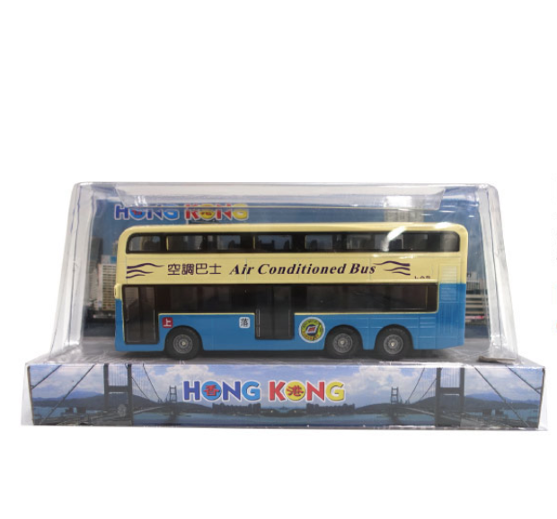 香港交通工具--雙層藍白色巴士 SJ017-12