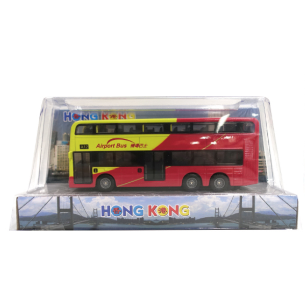 香港交通工具-黃紅色雙層機場巴士 SJ017-8