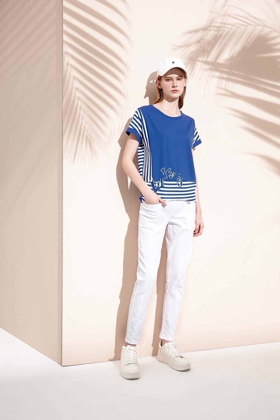 棉質純色修腿剪裁百搭休閒長褲S6101