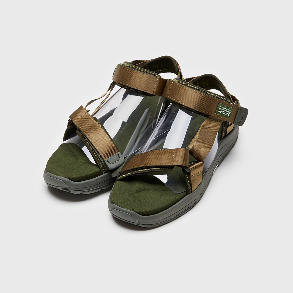 [出清商品售出無退換] SUICOKE DEPA-RUN OG-333OL 橄欖綠 魔鬼氈 慢跑鞋底 厚底 涼鞋【SK23333OL】