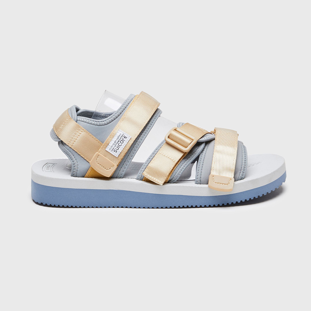 [出清商品售出無退換] SUICOKE KISEE-V OG-044V 灰藍卡其 斜帶 涼鞋 魔鬼氈 VIBRAM 黃金大底【SK23044VBEG】