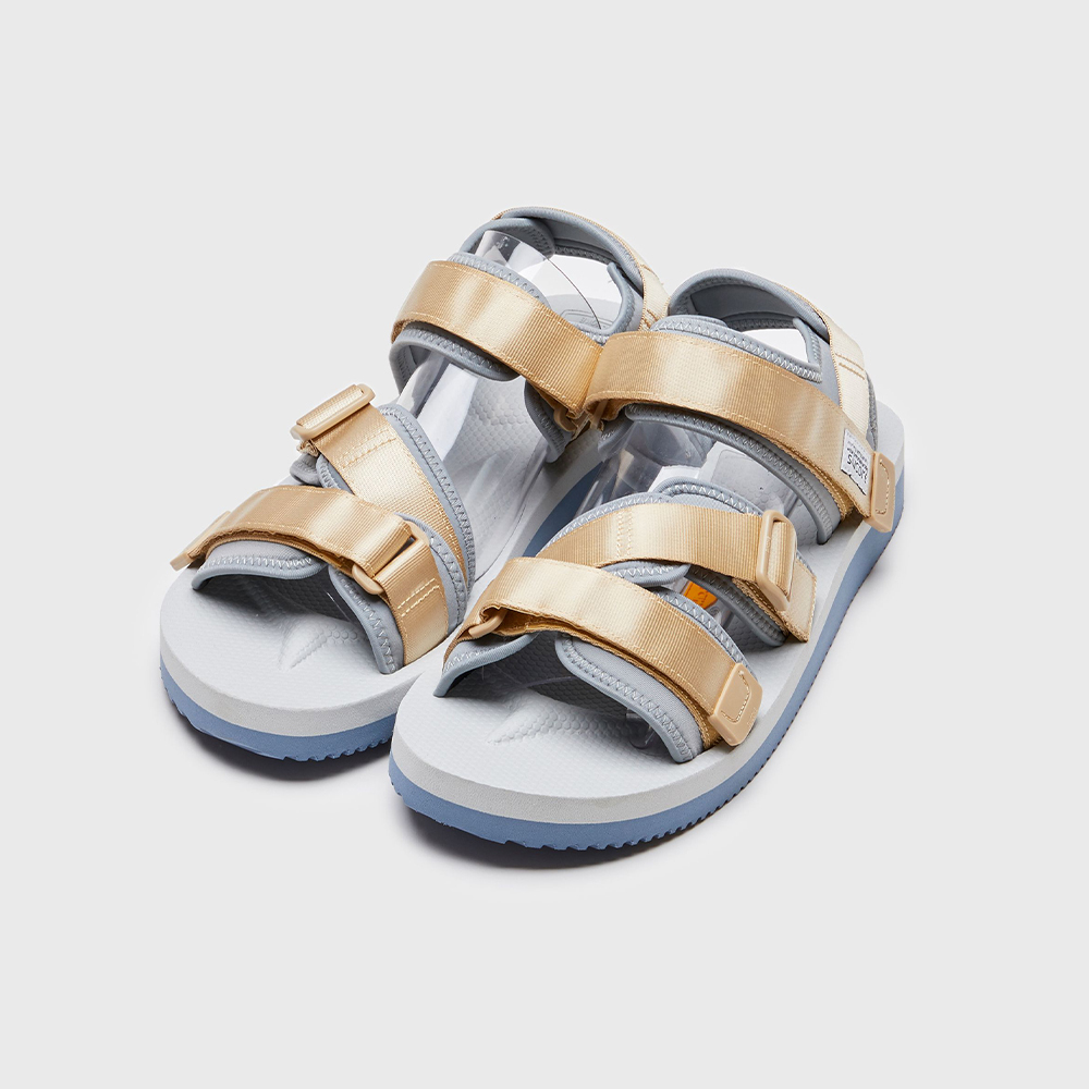 [出清商品售出無退換] SUICOKE KISEE-V OG-044V 灰藍卡其 斜帶 涼鞋 魔鬼氈 VIBRAM 黃金大底【SK23044VBEG】