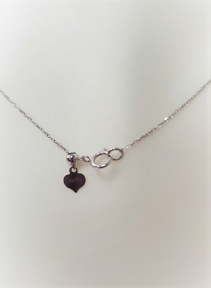 18K White Gold 4 Leaf Clover Diamond Necklace