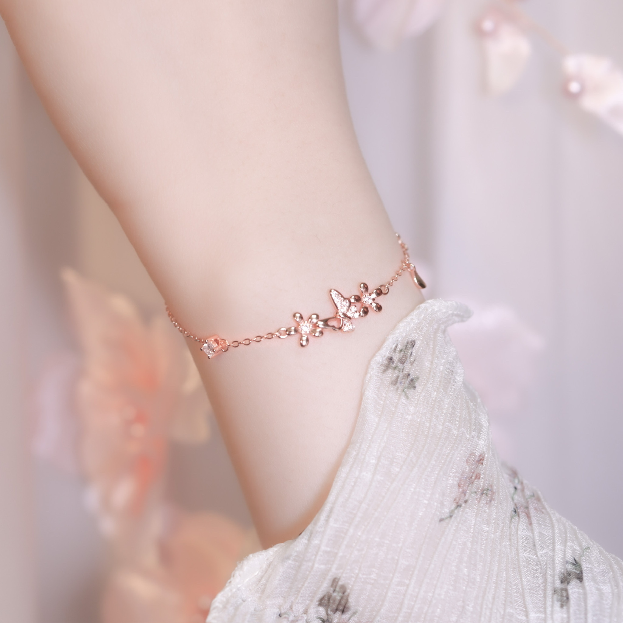 | 925純銀・ 玫瑰金 | 小憧憬手鏈 | BR0864 |