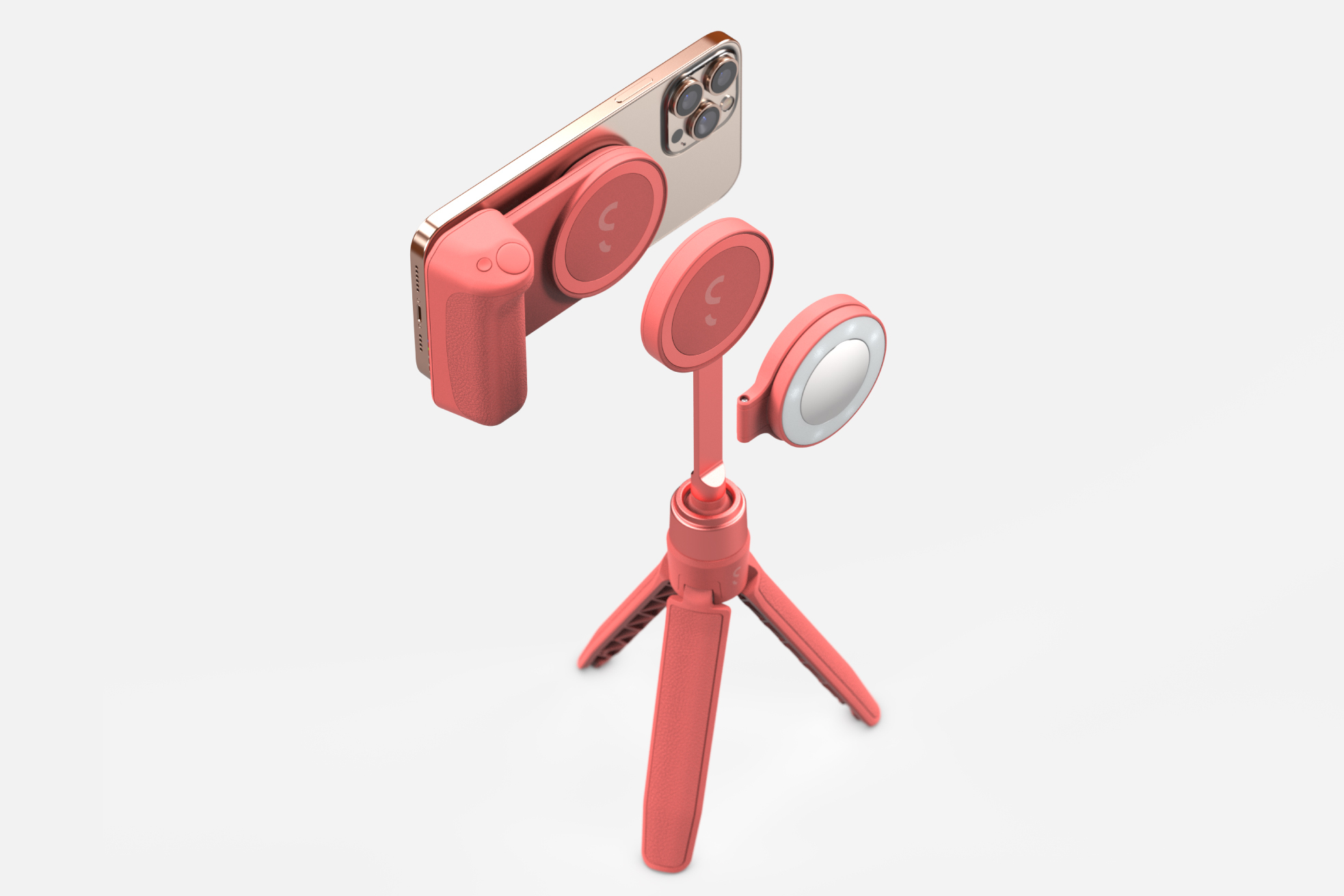 ShiftCam SnapGrip Creator Kit Rosa Gesso – Impugnatura Con Batteria, LED E Treppiede – Usato Come Nuovo