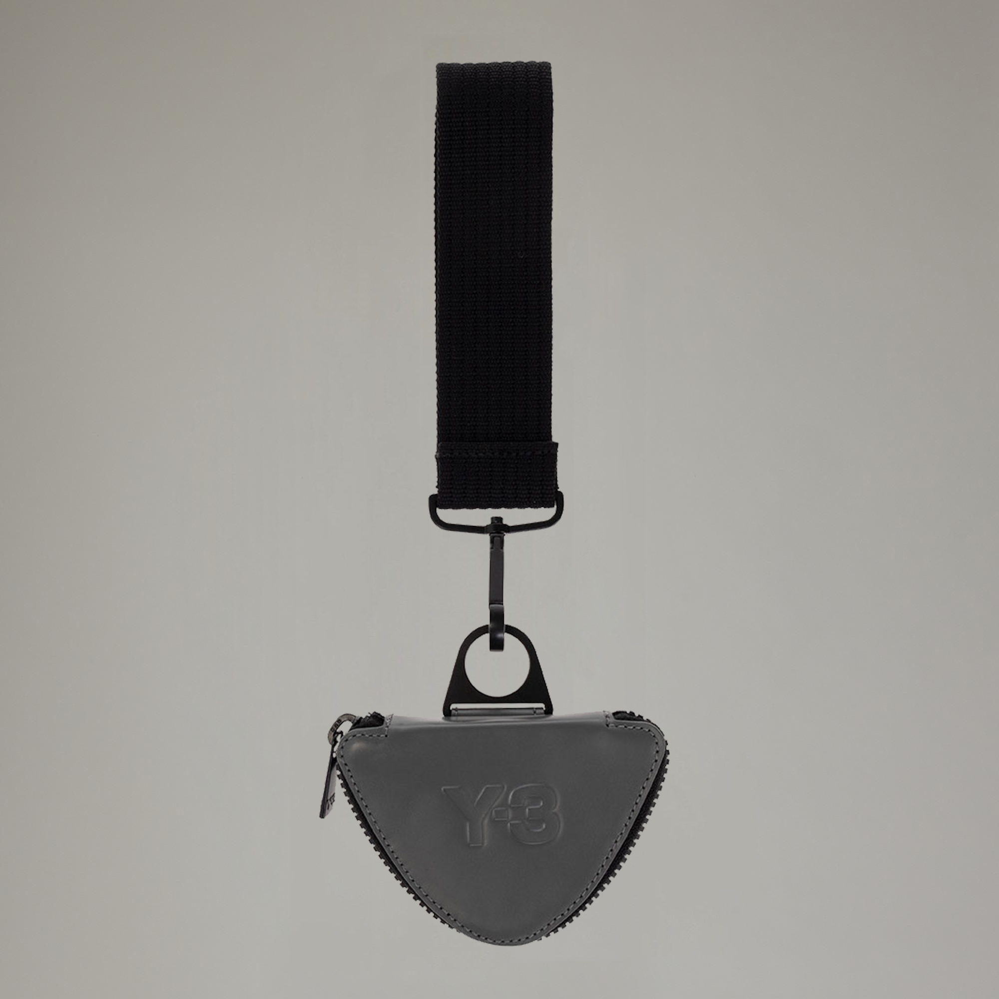 【 Y-3 LANYARD 皮革零錢包 - 灰 】