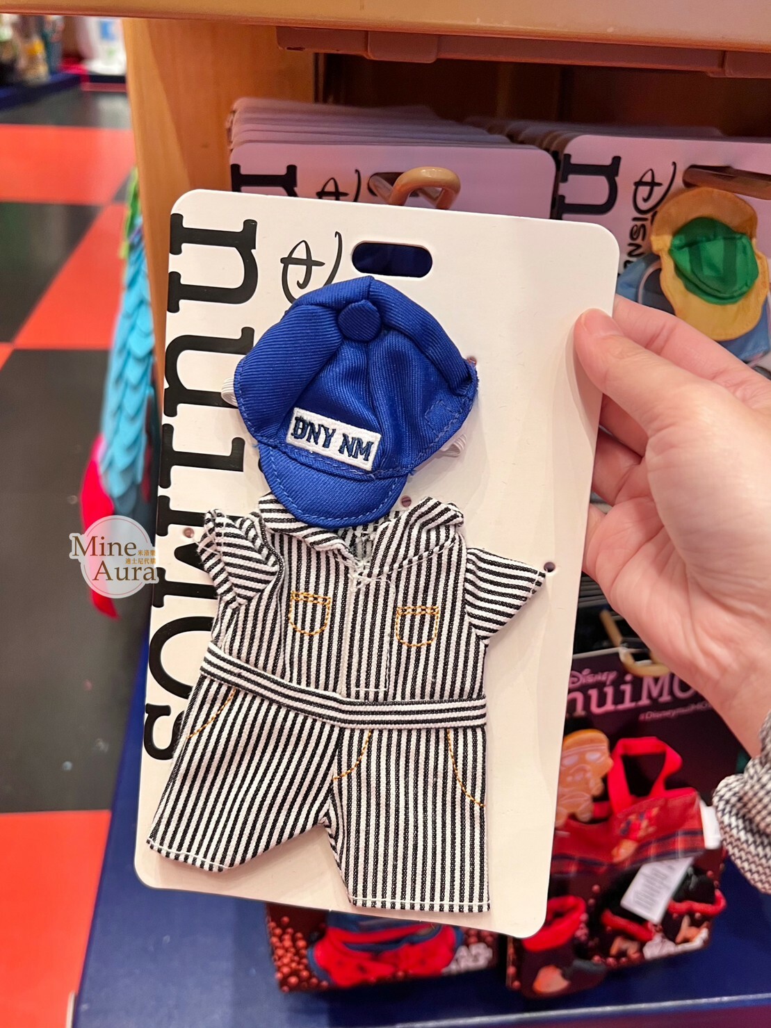 (特價現貨) nuiMOs 藍色棒球帽 黑白直條紋 連身服 造型服裝 (無娃娃) -香港迪士尼樂園