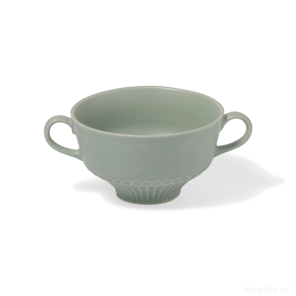 STUDIO M' - Merci 芽苗意象浮雕雙耳杯/薄荷綠