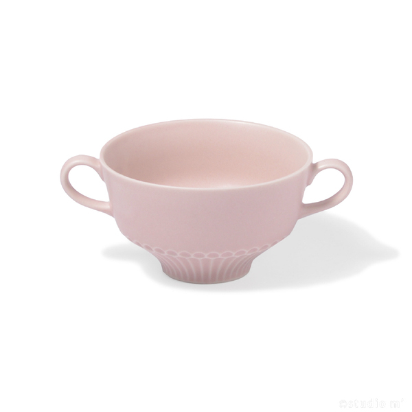 STUDIO M' - Merci 芽苗意象浮雕雙耳杯/淡粉