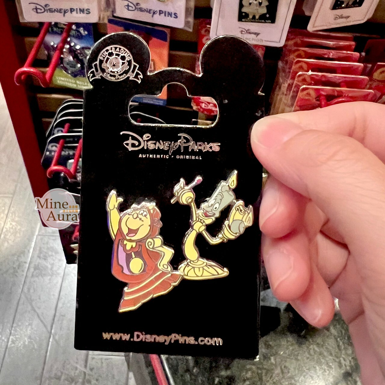 盧米亞 蠟燭 Lumière 時鐘管家 葛士華 Cogsworth clock 造型 徽章 PIN 美女與野獸 Beauty and the Beast -香港迪士尼樂園