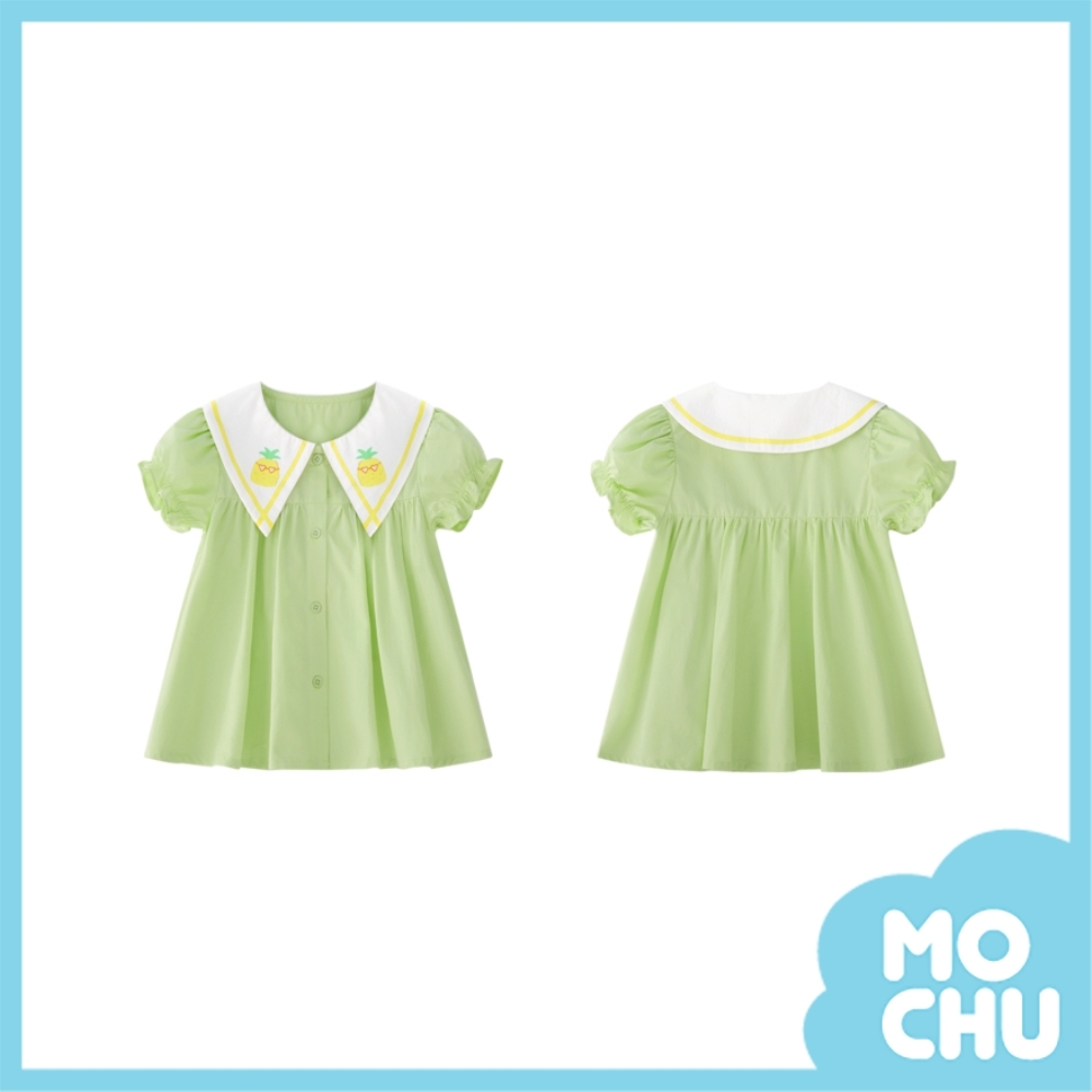 消暑鳳梨翻邊圓領襯衫