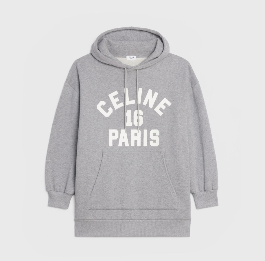 CELINE | ARTIST PRINT HOODIE IN FLEECE ルーズ フーディ CELINE LOOSE ZIPPED HOODIE IN COTTON FLEECE - BLACK / WHITE
