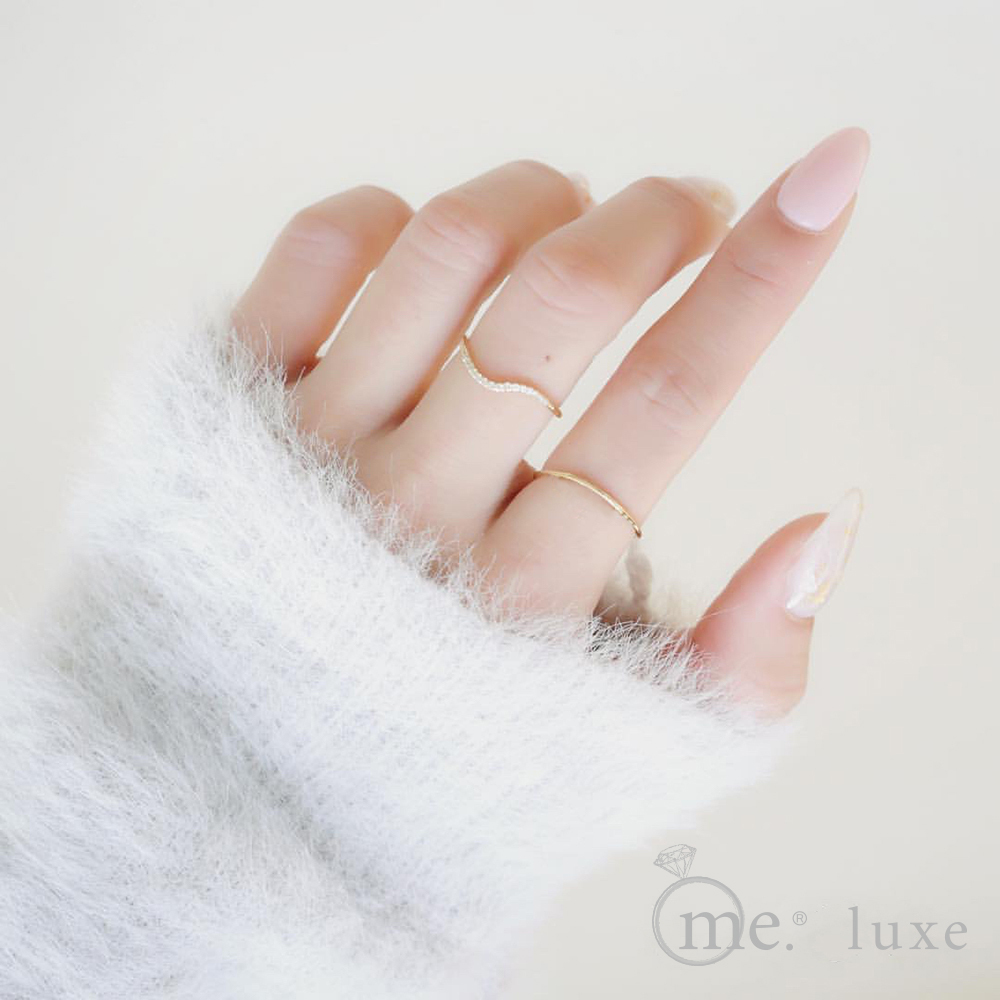 【me.luxe】K10弧形S8分鑽石戒