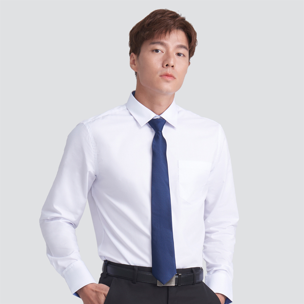 嫘縈混紡長袖襯衫-四色