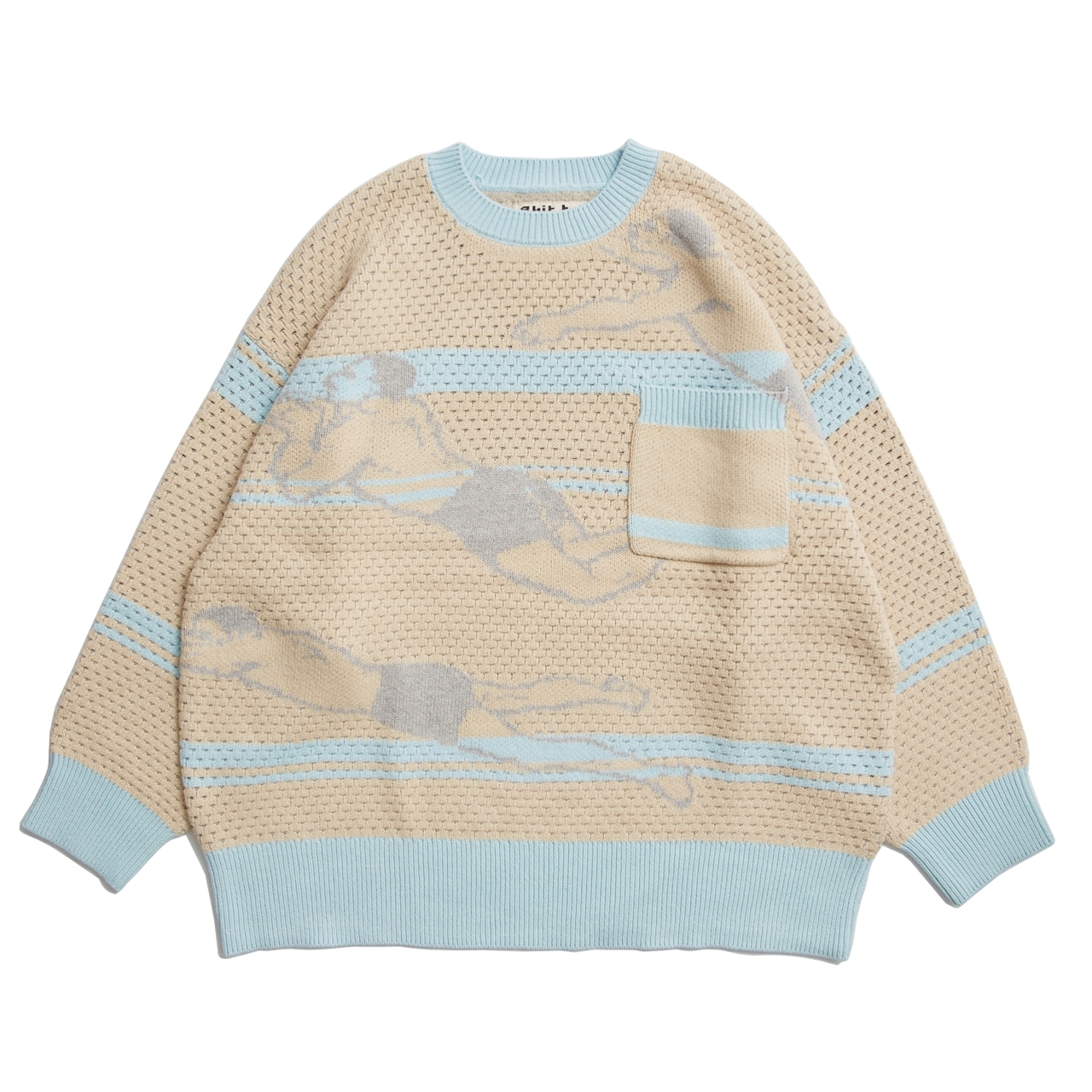 Swimming Knit Crewneck - Over-sized Top
